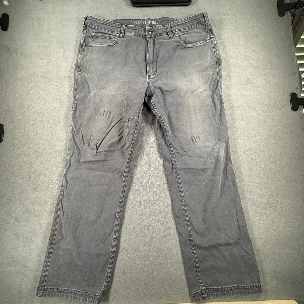 Duluth Trading Co 42x32‎ Gray Work Pants Flex Fire Hose 5 Pocket Stained